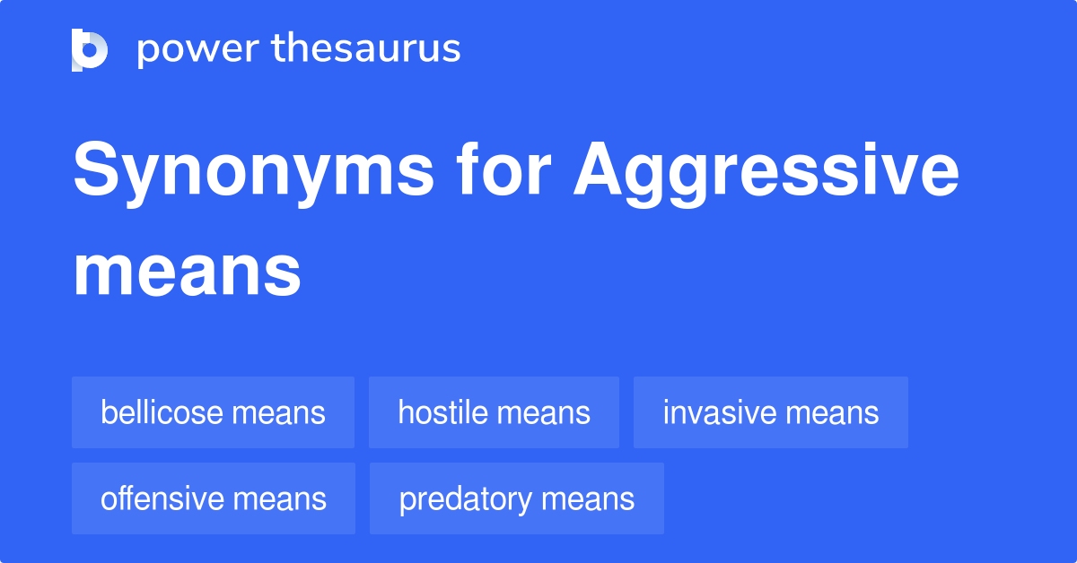 Aggressive Means synonyms 37 Words and Phrases for Aggressive Means
