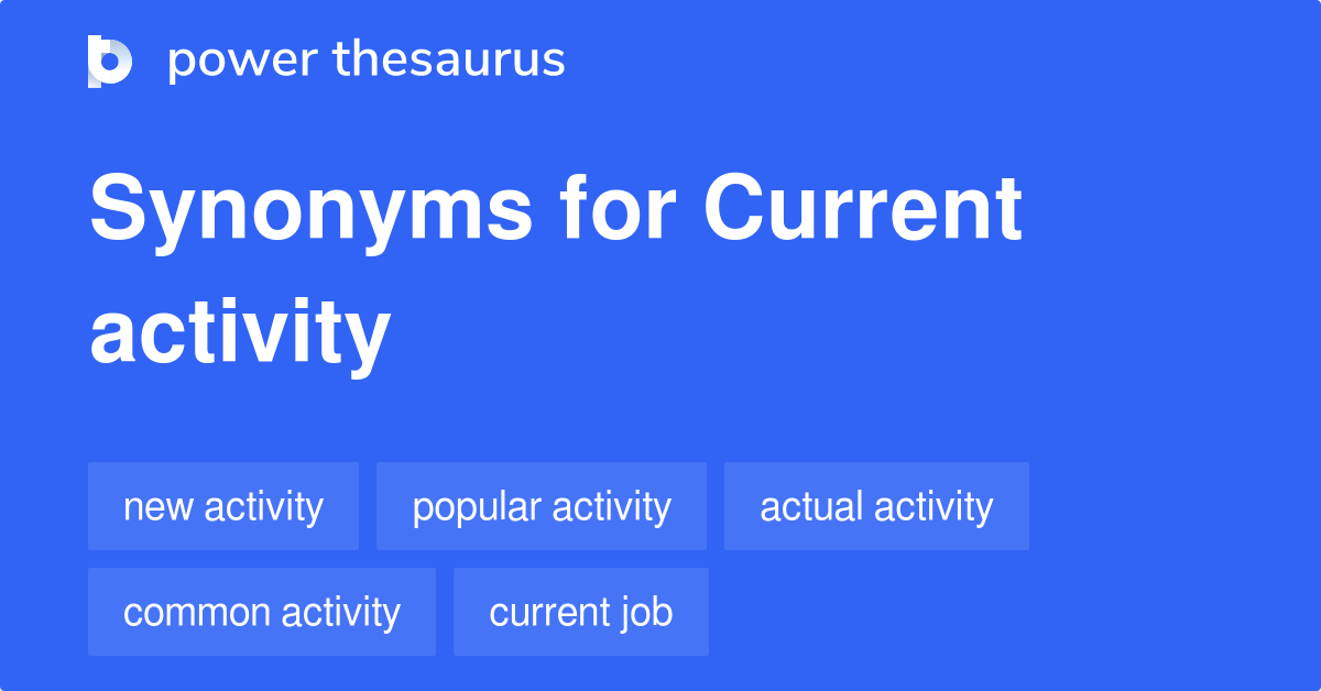 Current Activity synonyms 50 Words and Phrases for Current Activity