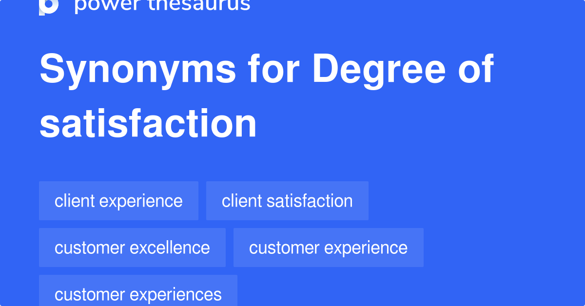 Degree Of Satisfaction synonyms 34 Words and Phrases for Degree Of