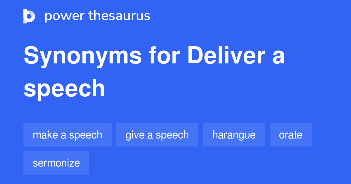 delivering a speech synonym