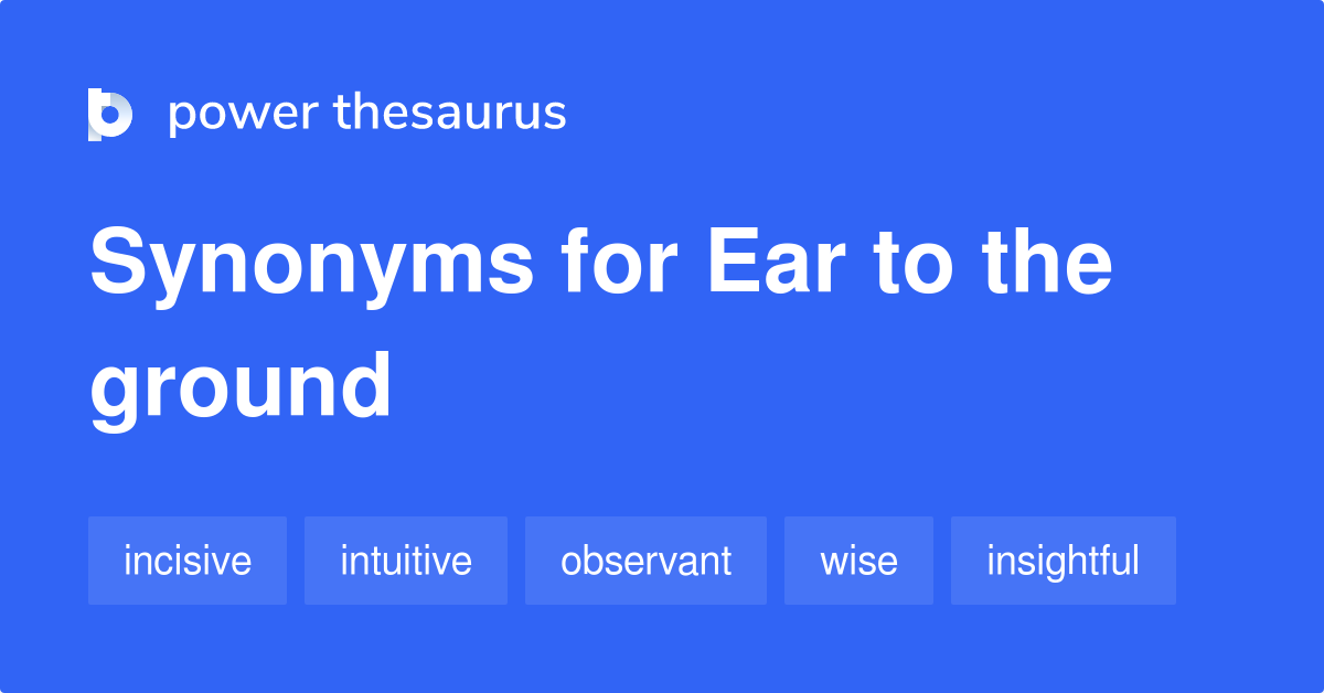 Ear To The Ground synonyms 51 Words and Phrases for Ear To The Ground
