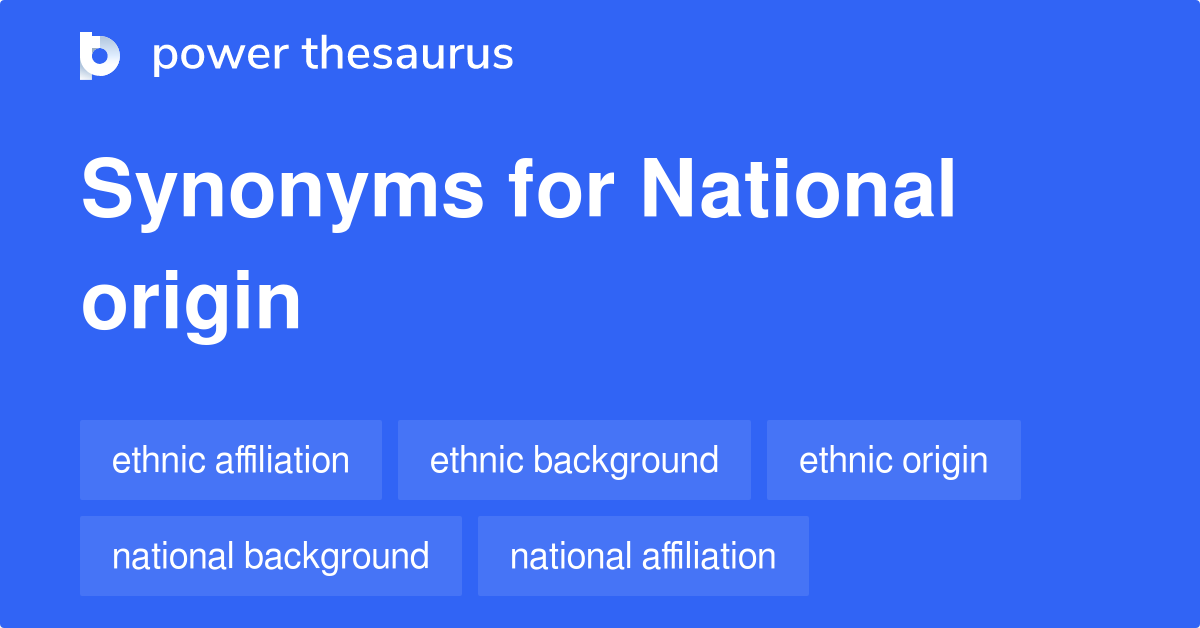Synonyms for National origin