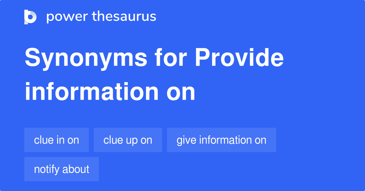 Provide Information On synonyms 116 Words and Phrases for Provide