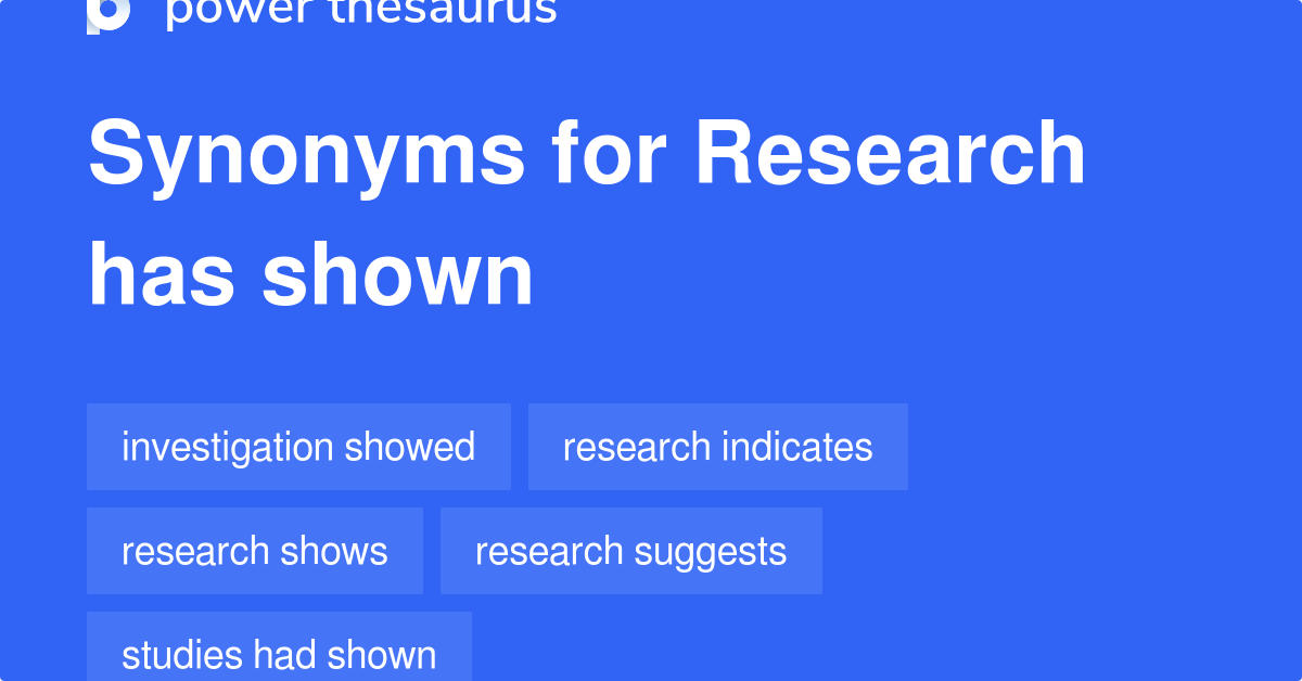 Research Has Shown synonyms 85 Words and Phrases for Research Has Shown