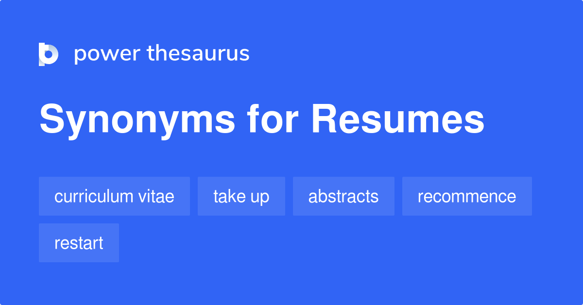synonym for resume from