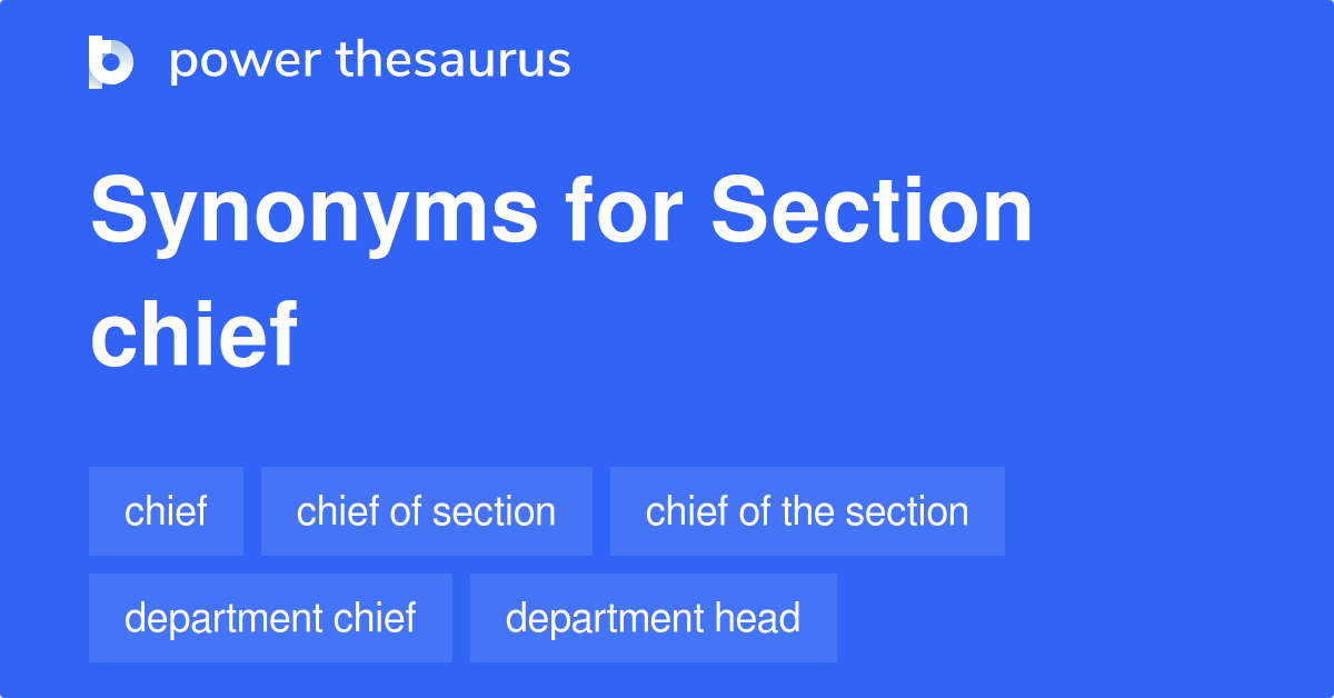 Section Chief synonyms 133 Words and Phrases for Section Chief