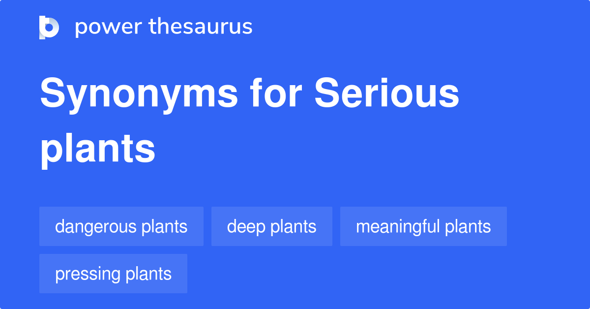 Serious Plants synonyms 20 Words and Phrases for Serious Plants