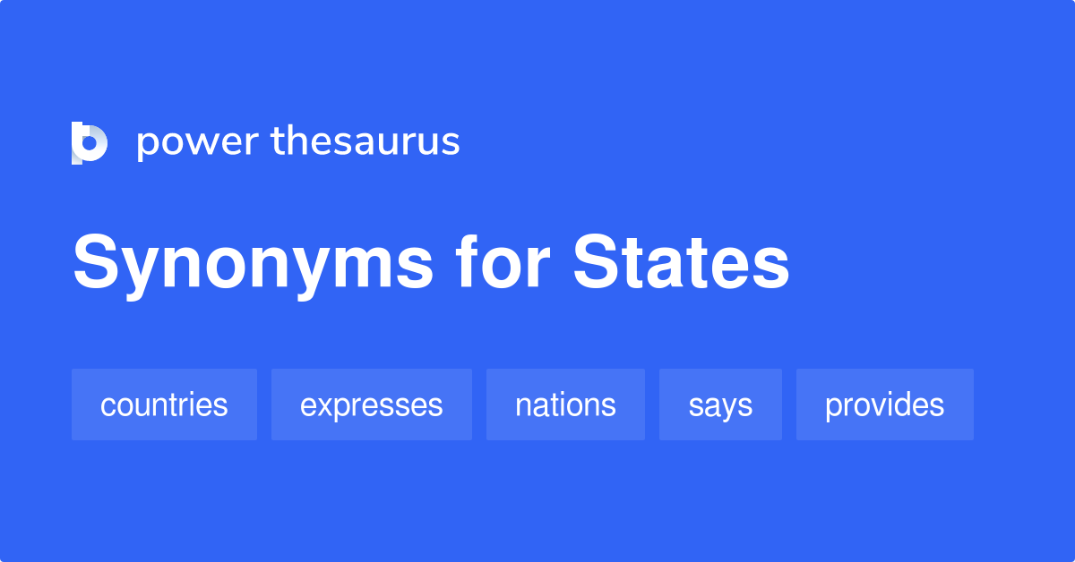 states verb synonym essay
