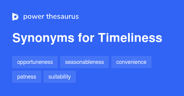 TIMELINESS MEANING SYNONYM visual data 3